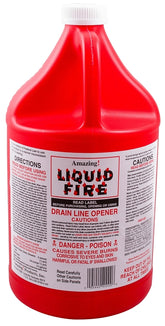 Liquid Fire LF-G-4 Drain Opener, Liquid, Dark Amber, Slight Pungent, 128 oz Bottle